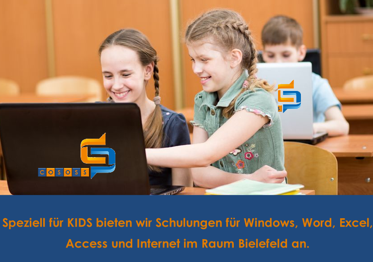 
Speziell für KIDS bieten wir Schulungen für Windows, Word, Excel, Access und Internet im Raum Bielefeld an.

